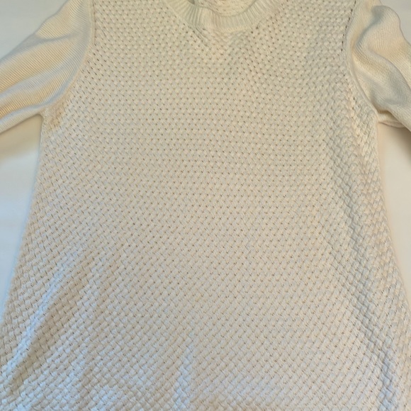 August Mist Cream Small Sweater with Suede Elbow Patches - Picture 5 of 8